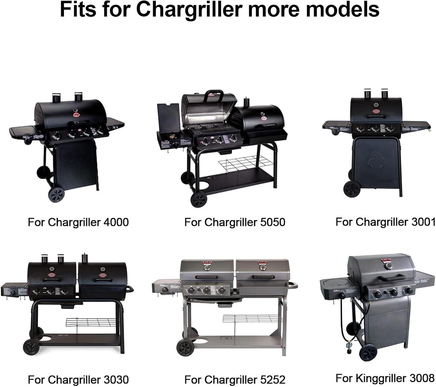 imageHisencn Replacement Parts for CharGriller 5050 3001 5650 3008 3030 4000 Porcelain Steel Heat Plate and Cooking Grates for Chargriller 3 Burner Gas GrillFor CharGriller 5050