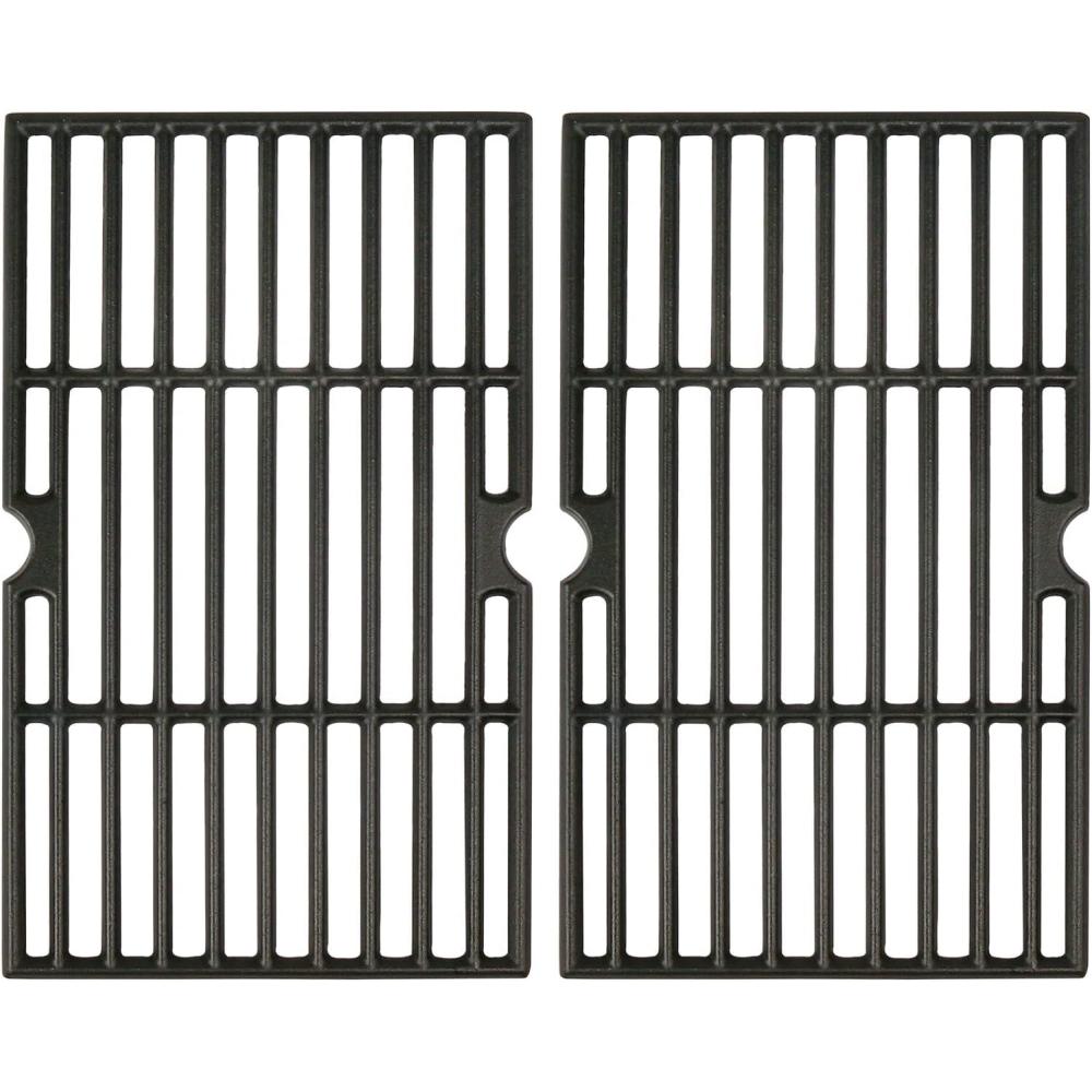 imageHisencn Replacement Parts for CharGriller 5050 3001 5650 3008 3030 4000 Porcelain Steel Heat Plate and Cooking Grates for Chargriller 3 Burner Gas GrillFor CharGriller 14 14 x 16 67