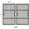 Hisencn Replacement Parts for Char-Griller 5050, 3001, 5650, 3008, 3030, 4000, Porcelain Steel Heat Plate and Cooking Grates for Chargriller 3 Burner Gas Grill(For Char-Griller 14 1/4” x 16 6/7”)