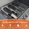 Hisencn Replacement Parts for Char-Griller 5050, 3001, 5650, 3008, 3030, 4000, Porcelain Steel Heat Plate and Cooking Grates for Chargriller 3 Burner Gas Grill(For Char-Griller 5050 grates+heat plates)