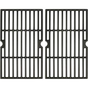 Hisencn Replacement Parts for Char-Griller 5050, 3001, 5650, 3008, 3030, 4000, Porcelain Steel Heat Plate and Cooking Grates for Chargriller 3 Burner Gas Grill(For Char-Griller 14 1/4” x 16 6/7”)