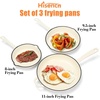 Hisencn Enameled Cast Iron Cookware Set – 7 Piece Dutch Ovens Set, Sauce Pan, Skillet, 3 Lids, Pots and Pans Set, Ceramic Coated Cast Iron, Heavy Duty, Gas/Induction Compatible, PFA Free(Cream White)