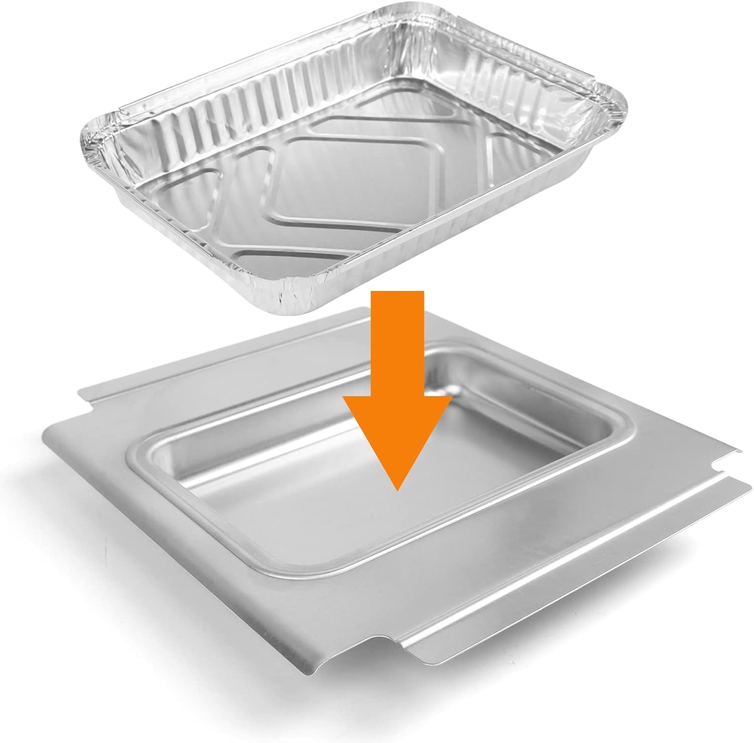 image:imageHisencn Drip Pan for Weber 93305 Catch Pan with 20Pack 6415 Foil Grease Tray Liners for Spirit 200 300 Grillsamp Genesis II 300 Weber Genesis SilverGoldPlatinum Painted Steel12 x 106 x 127 inch for Weber 80580