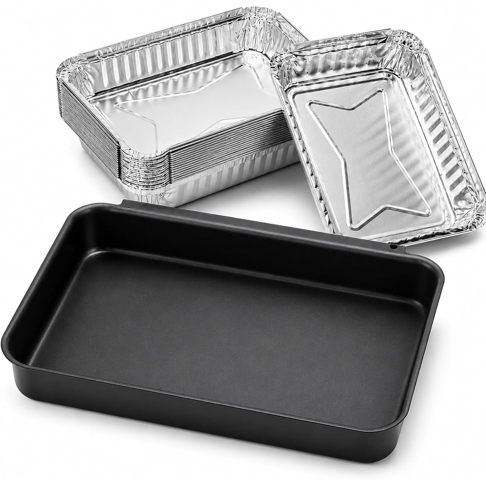 image:imageHisencn Drip Pan for Weber 93305 Catch Pan with 20Pack 6415 Foil Grease Tray Liners for Spirit 200 300 Grillsamp Genesis II 300 Weber Genesis SilverGoldPlatinum Painted Steel86 x 60 x 12 inches for Weber 93305