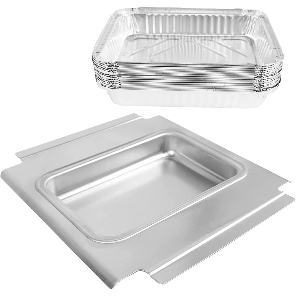 image:imageHisencn Drip Pan for Weber 93305 Catch Pan with 20Pack 6415 Foil Grease Tray Liners for Spirit 200 300 Grillsamp Genesis II 300 Weber Genesis SilverGoldPlatinum Painted Steel12 x 106 x 127 inch for Weber 80580