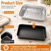 Hisencn Drip Pan for Weber, 93305 Catch Pan with 20-Pack 6415 Foil Grease Tray Liners, for Spirit 200 300 Grills& Genesis II 300, Weber Genesis Silver/Gold/Platinum, Painted Steel(8.6 x 6.0 x 1.2 inches for Weber 93305)