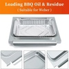 Hisencn Drip Pan for Weber, 93305 Catch Pan with 20-Pack 6415 Foil Grease Tray Liners, for Spirit 200 300 Grills& Genesis II 300, Weber Genesis Silver/Gold/Platinum, Painted Steel(9-7/8 x 9 x1.27 inch for Weber 67047)