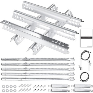 Grill Replacement Parts Kit Compatible with Char-Broil Performance 5 Burner 463347519 463347518 463243518 463275517 463373019, 475 4 Burner Gas Grill, Burners Heat Plates Crossover Tubes Igniters(16.97″-For Charbroil Performance 5 Burner)