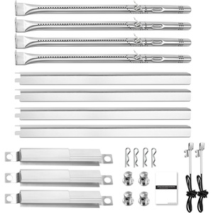 Grill Replacement Parts Kit Compatible with Char-Broil Performance 5 Burner 463347519 463347518 463243518 463275517 463373019, 475 4 Burner Gas Grill, Burners Heat Plates Crossover Tubes Igniters(15.5″- Charbroil Performance 4 Burner Grill)
