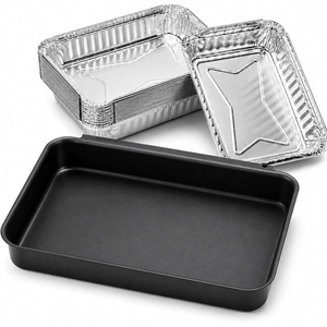 Hisencn Drip Pan for Weber, 93305 Catch Pan with 20-Pack 6415 Foil Grease Tray Liners, for Spirit 200 300 Grills& Genesis II 300, Weber Genesis Silver/Gold/Platinum, Painted Steel(8.6 x 6.0 x 1.2 inches for Weber 93305)