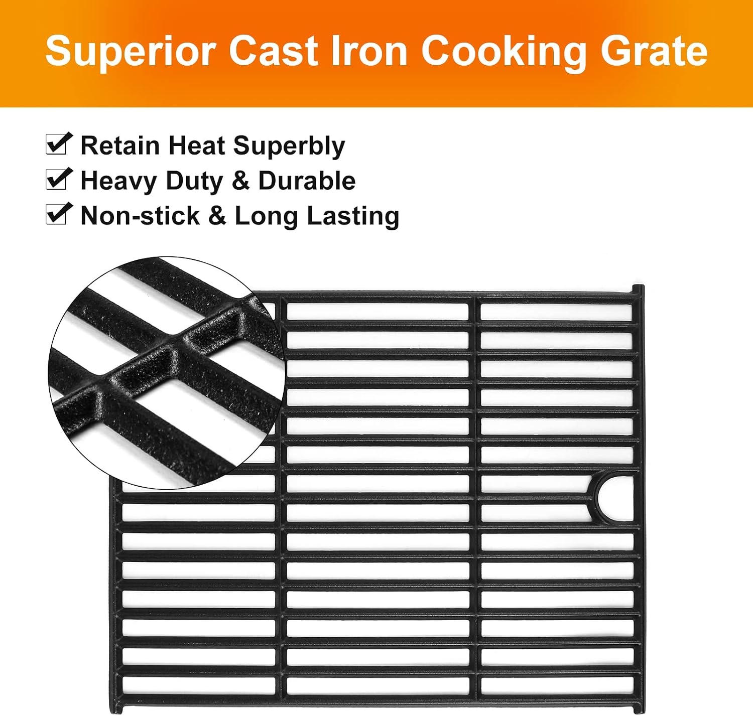 image:imageHisencn Grill Cooking Grates for Expert Grill 7200968C Nexgrill 7200697 Uniflame GBC981W GBC981WC GBC940WIR Brinkmann 81094900 Tera Gear 13013007TG Cast Iron Repalcement Grid