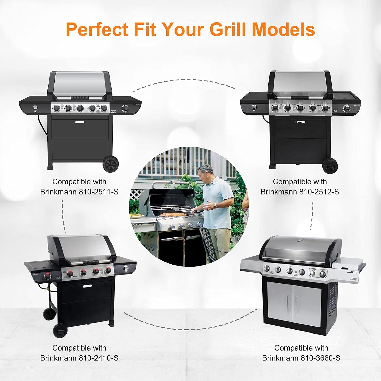 image:imageHisencn Grill Heat Plate for Brinkmann 8103660S 8102511S 8102512S8102410S Replacement Heat Tent Shield Deflector for Uniflame Aussie and Others 15 38 inch BBQ Flame Tamer Burner Cover