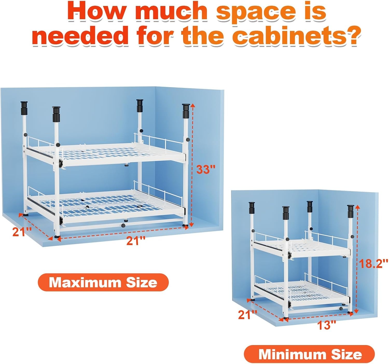 image:imageHisencn Expandable 2Tier Pull Out Cabinet Organizer 123456789