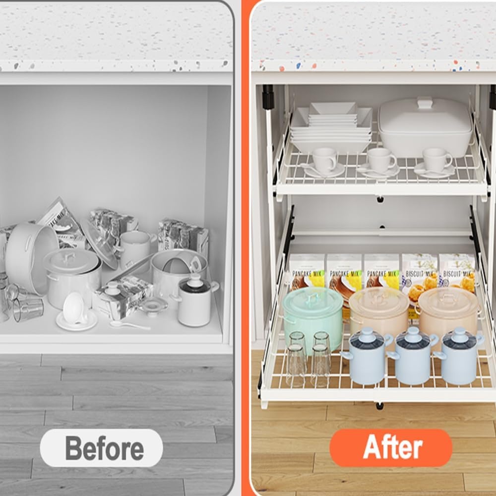 image:imageHisencn Expandable 2Tier Pull Out Cabinet Organizer 123456789