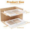 Hisencn 2 Pack Pull Out Cabinet Organizers, White 15.35/16.5″ Deep Kitchen Expandable Cabinet Drawers Slide Out (White)