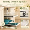 Hisencn Expandable 2-Tier Pull Out Cabinet Organizer | 13″-21″ Wide Slide-Out Drawers, Pull Out Drawers for Cabinets, White(White)