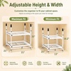 Hisencn Expandable 2-Tier Pull Out Cabinet Organizer | 13″-21″ Wide Slide-Out Drawers, Pull Out Drawers for Cabinets, White(White)