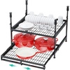 Hisencn Adjustable 2-Tier Pull-Out Cabinet Organizer for 13-21″ Wide Cabinets – No Drill Installation, 21″ Depth