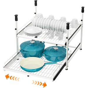 Hisencn Expandable 2-Tier Pull Out Cabinet Organizer, 123456789