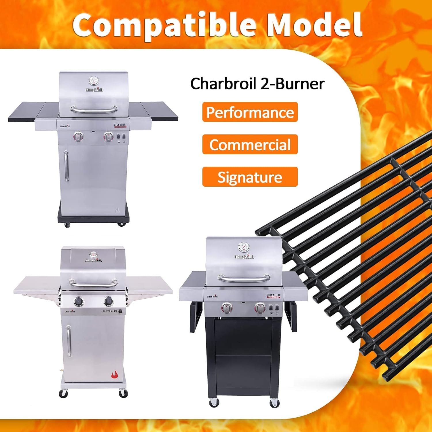 image:image17 Inch Emitter Plates for CharBroil TRUInfrared Grills 2Pack Porcelain Steel Fits CharBroil 463633316 463672016 463672216 463672219 Replaces G4600500W1Cast Iron