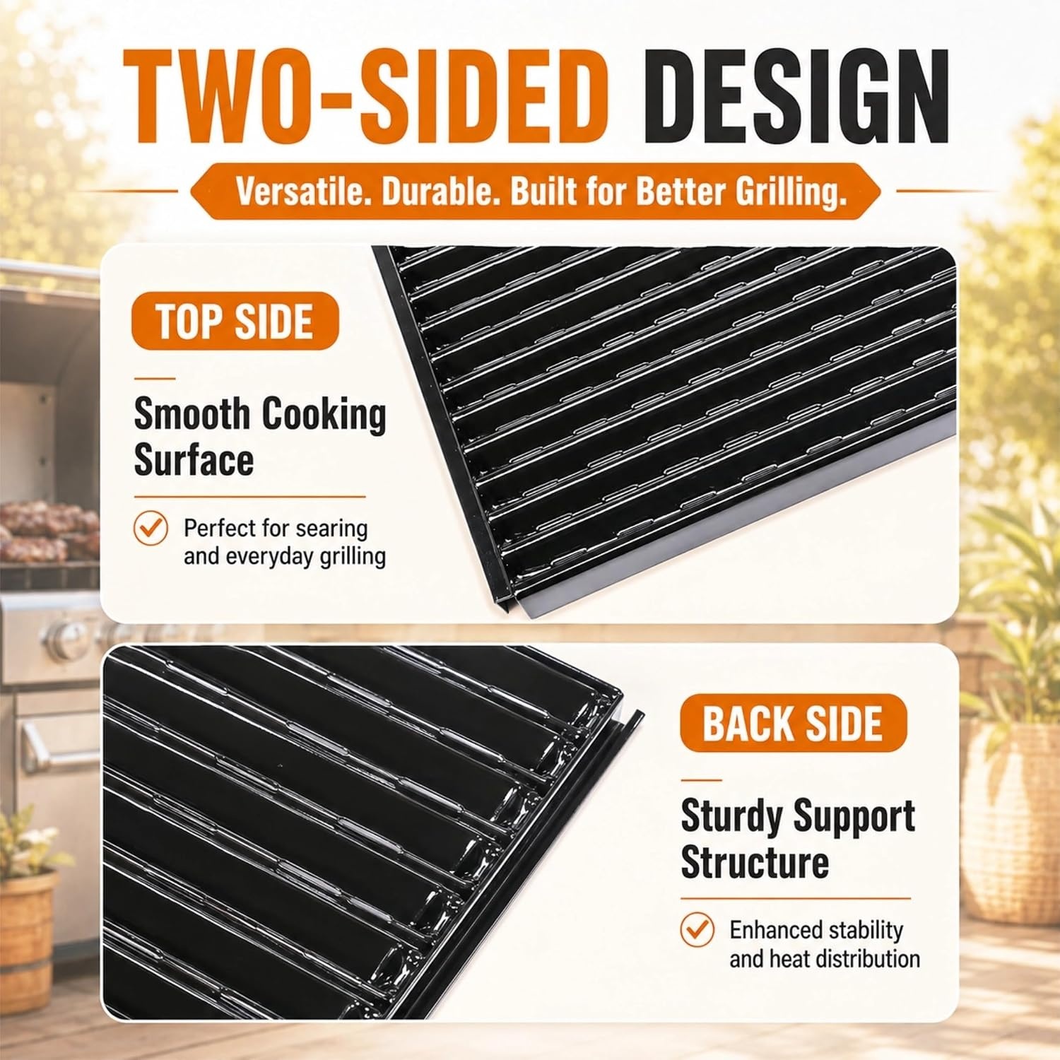 image:image17 Inch Emitter Plates for CharBroil TRUInfrared Grills 2Pack Porcelain Steel Fits CharBroil 463633316 463672016 463672216 463672219 Replaces G4600500W1Enameled Steel
