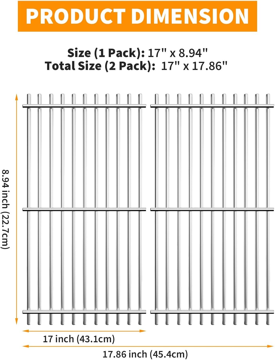 image:image17 Inch Emitter Plates for CharBroil TRUInfrared Grills 2Pack Porcelain Steel Fits CharBroil 463633316 463672016 463672216 463672219 Replaces G4600500W1Stainless Steel
