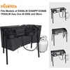 Patio Cover for Camp Chef 2 Burner Propane Stove PRO60X, EX60LW, EX60P, EX60PP, EX60B, EX280LW, DB60D, YK60LW, YK60LWC12, Waterproof Double Burner Stove Cover Fits for GasOne B-5000, Black