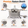 Hisencn single burner camp stove with Grill Pan for Camping,RV Essentials | 15,000 BTU Propane Camping Stove with Cutting Board & Carrying Bag,Portable Camp Stove Set Gifts For Man,Blue(Gray)