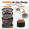 Hisencn single burner camp stove with Grill Pan for Camping,RV Essentials | 15,000 BTU Propane Camping Stove with Cutting Board & Carrying Bag,Portable Camp Stove Set Gifts For Man,Blue(Gray)