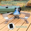 Hisencn single burner camp stove with Grill Pan for Camping,RV Essentials | 15,000 BTU Propane Camping Stove with Cutting Board & Carrying Bag,Portable Camp Stove Set Gifts For Man,Blue(Green)