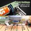 Hisencn single burner camp stove with Grill Pan for Camping,RV Essentials | 15,000 BTU Propane Camping Stove with Cutting Board & Carrying Bag,Portable Camp Stove Set Gifts For Man,Blue(Green)