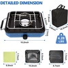 Hisencn single burner camp stove with Grill Pan for Camping,RV Essentials | 15,000 BTU Propane Camping Stove with Cutting Board & Carrying Bag,Portable Camp Stove Set Gifts For Man,Blue(Blue)