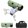 Hisencn single burner camp stove with Grill Pan for Camping,RV Essentials | 15,000 BTU Propane Camping Stove with Cutting Board & Carrying Bag,Portable Camp Stove Set Gifts For Man,Blue(Green)