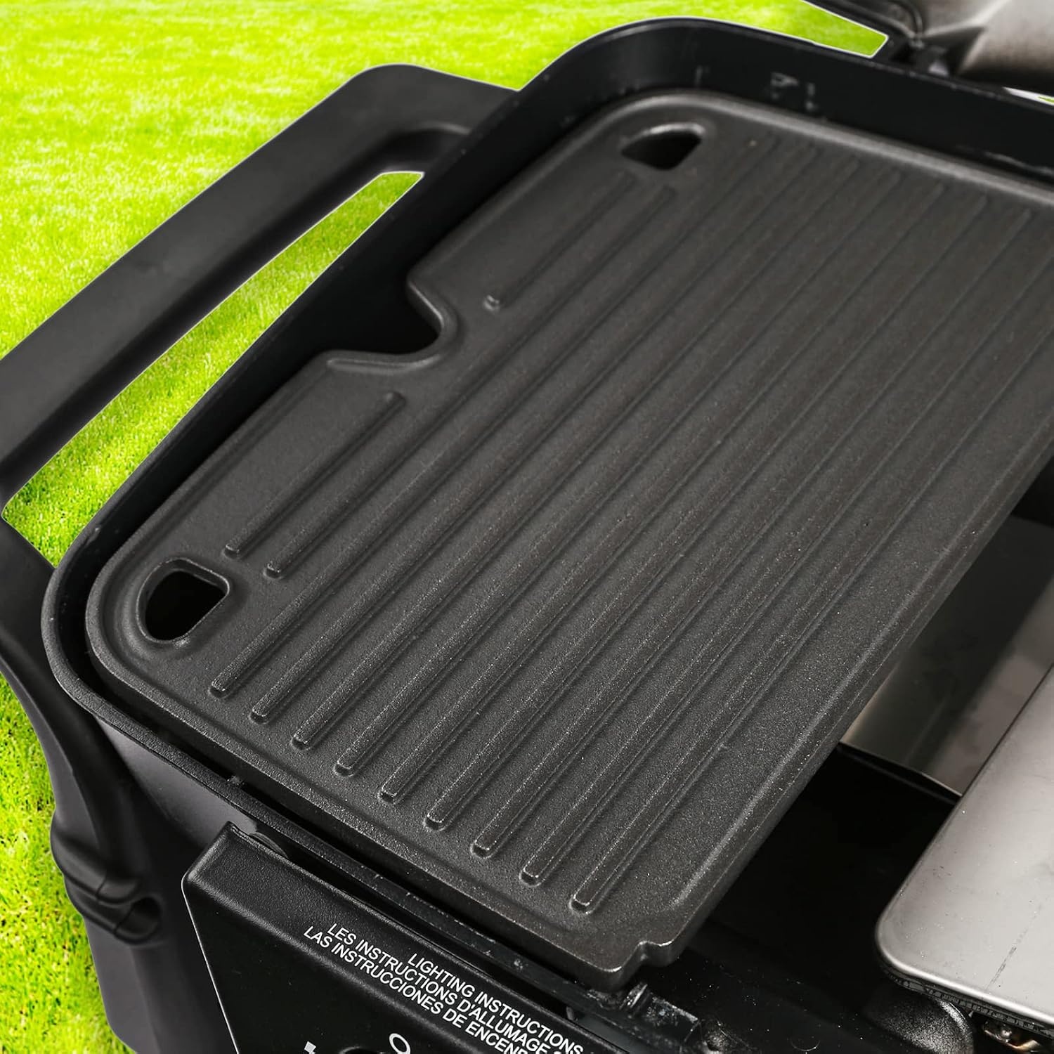 image:imageHisencn Cast Iron Grill Cooking Griddle for Nexgrill 8200072 Fortress 2Burner Table Top Portable Propane Gas Grill BBQ Griddle Pan Replacement Part for Nexgrill Gas Stove 1 Pack