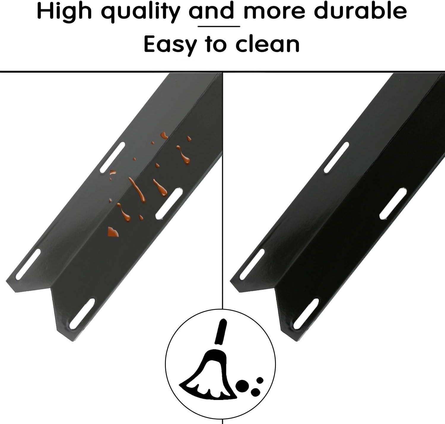 image:imageHisencn Replacement Parts for Charmglow 4 Burner 7200304 Nexgrill 7200304 Permasteel PG50400S Gas Grill Stainless Steel Burner and Porcelain Heat Plate Tent Burner Cover 4 Pack