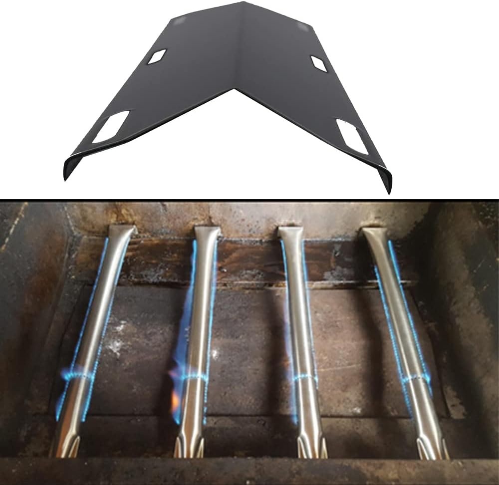 image:imageHisencn Replacement Parts for Charmglow 4 Burner 7200304 Nexgrill 7200304 Permasteel PG50400S Gas Grill Stainless Steel Burner and Porcelain Heat Plate Tent Burner Cover 4 Pack